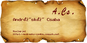 Andráskó Csaba névjegykártya