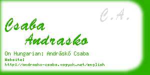 csaba andrasko business card
