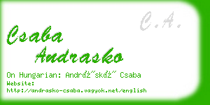 csaba andrasko business card